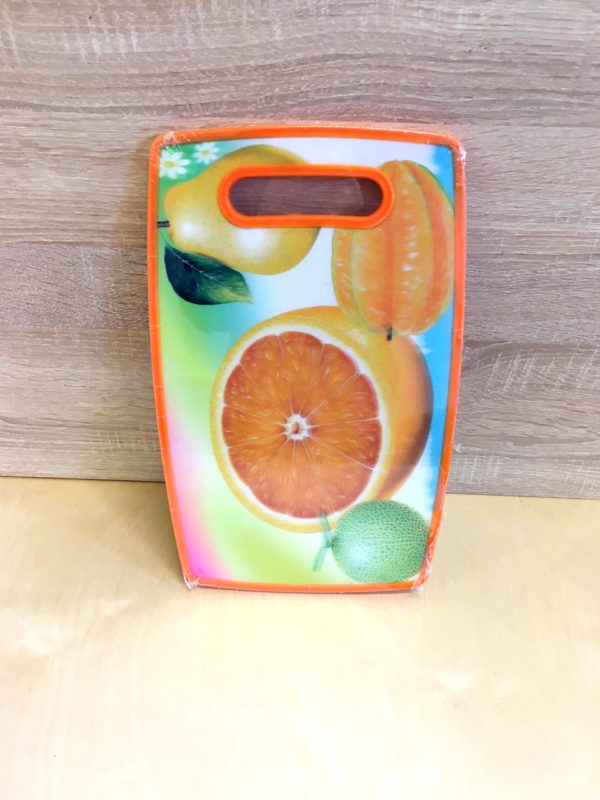 Plastová doska na krájanie vzor pomaranč - oranžová, 36,5x22cm