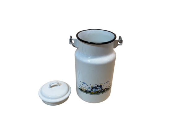 Kanvica na mlieko otvorená so vzorom v bielej farbe