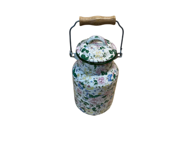 Kanvica na mlieko vzor kvetov zhora