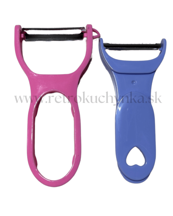 škrabka na zeleninu 2v1 fialovo modrá