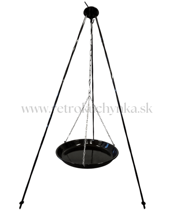 smaltovaná grilovacia panvica na retiazke