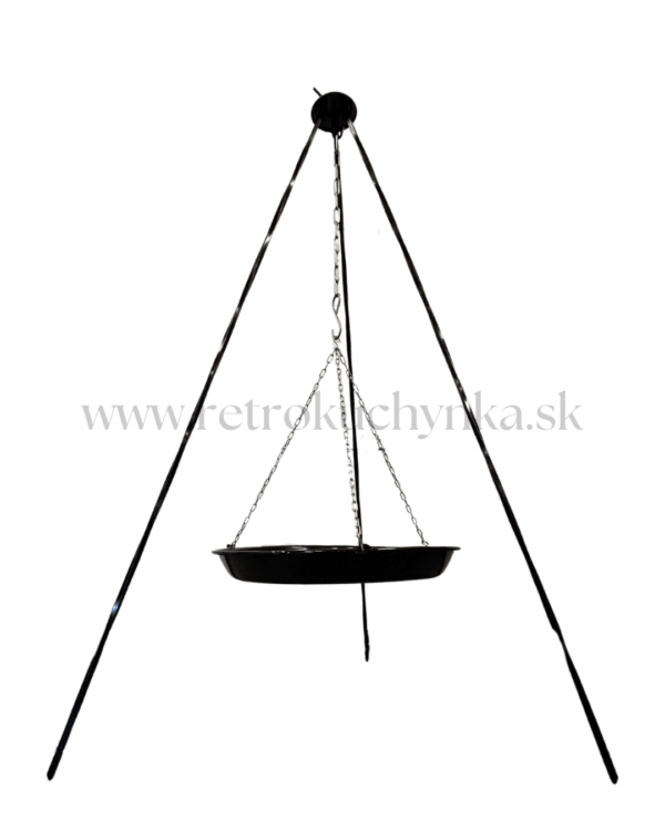 smaltovaná grilovacia panvica na retiazke